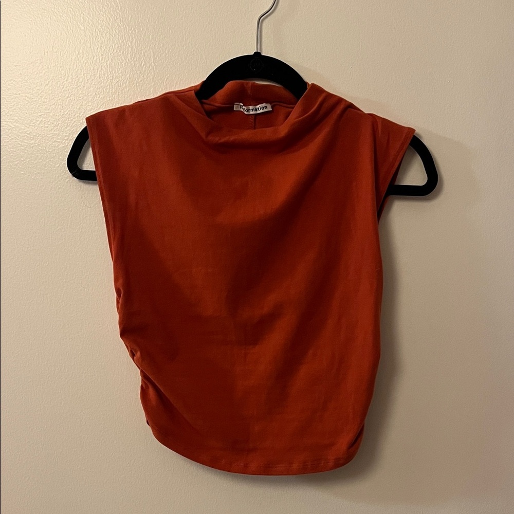 Reformation Rust Mock Neck Top